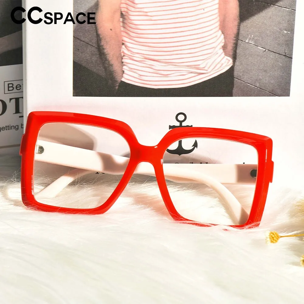 CCspace Women's Full Rim Oversize Square Resin Frame Eyeglasses 53319