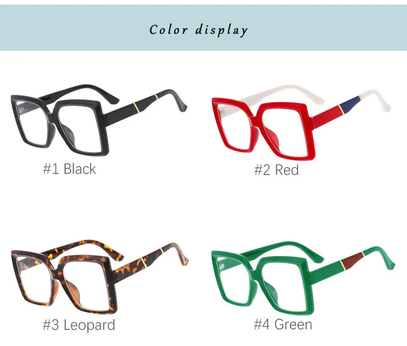 CCspace Women's Full Rim Oversize Square Resin Frame Eyeglasses 53319