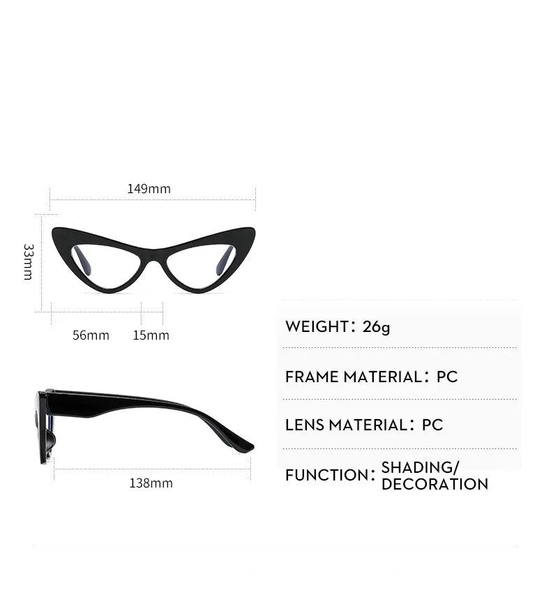 CCspace Women's Full Rim Oversized Cat Eye Acetate Eyeglasses 53299