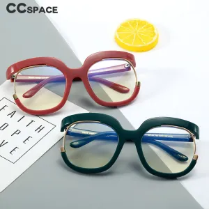 CCspace Women's Full Rim Oversized Cat Eye Resin Frame Eyeglasses 45057