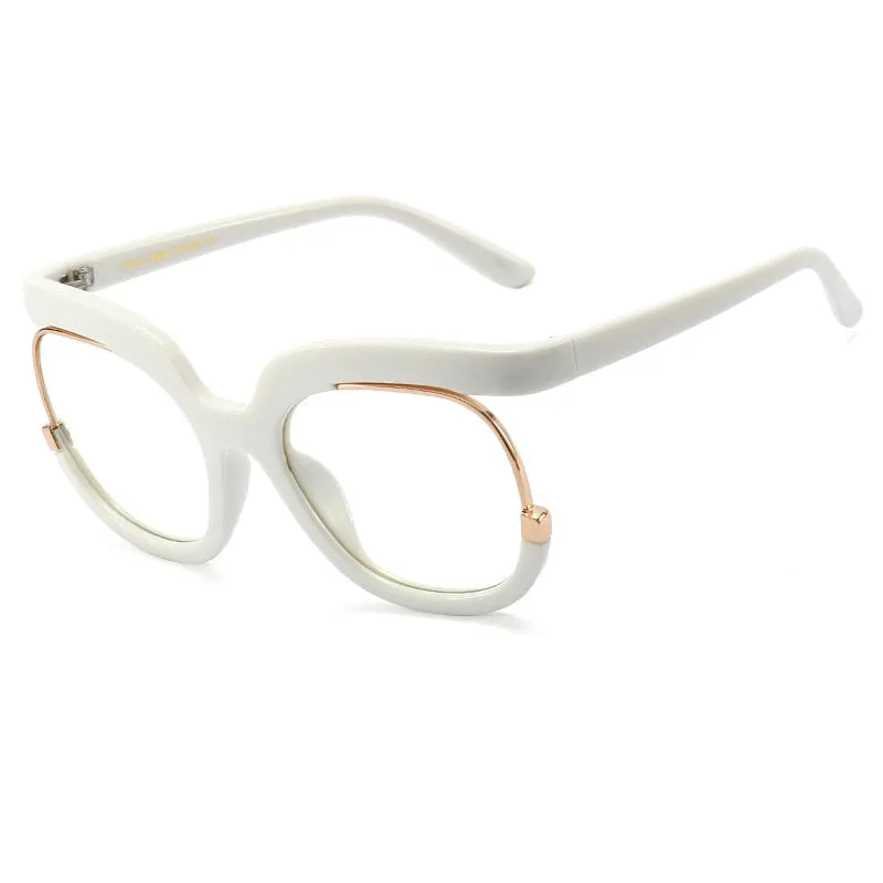 CCspace Women's Full Rim Oversized Cat Eye Resin Frame Eyeglasses 45057