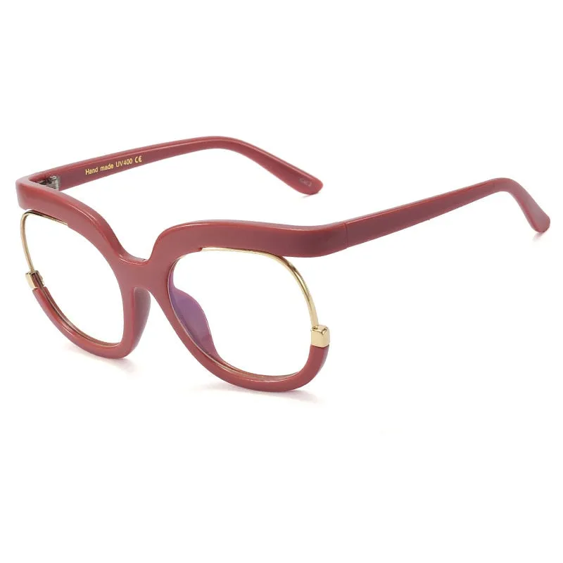 CCspace Women's Full Rim Oversized Cat Eye Resin Frame Eyeglasses 45057