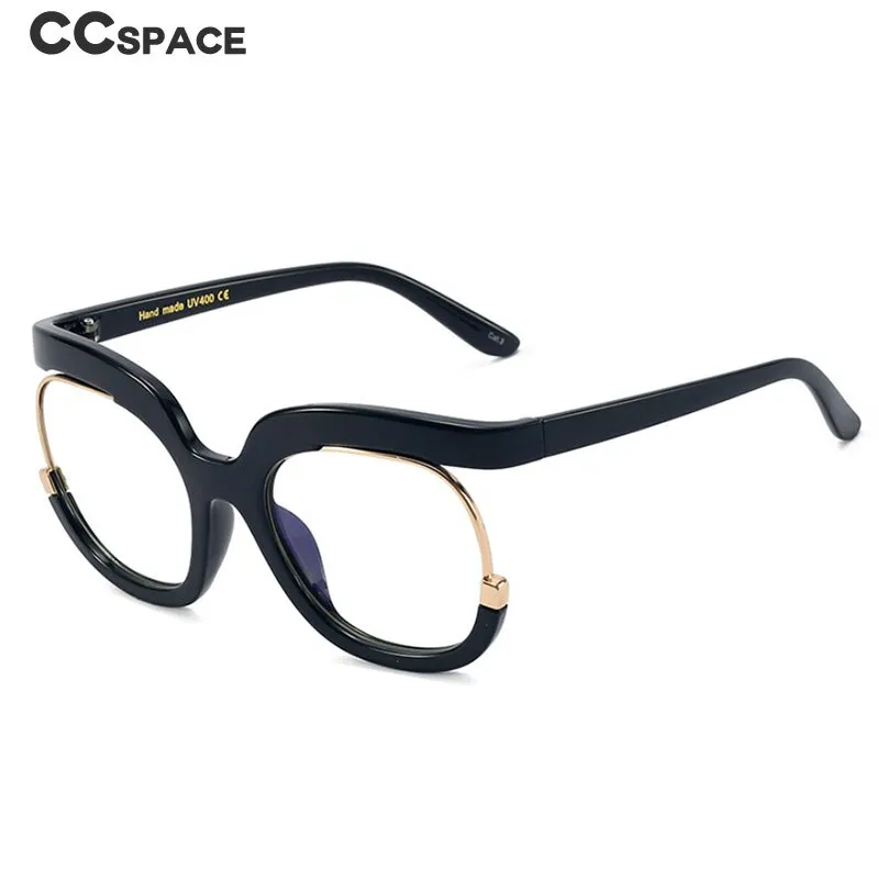 CCspace Women's Full Rim Oversized Cat Eye Resin Frame Eyeglasses 45057