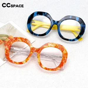 CCspace Women's Full Rim Oversized Round Acetate Frame Eyeglasses 54069