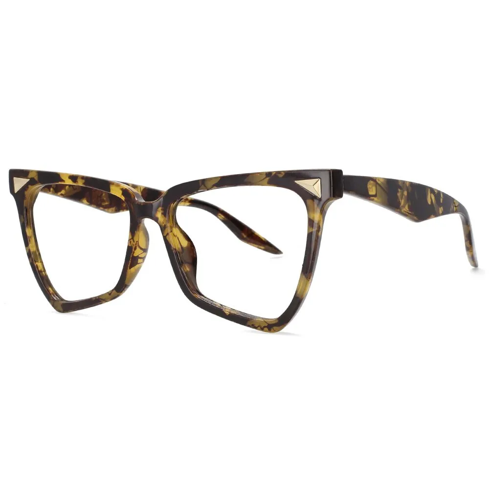 CCspace Women's Full Rim Oversized Square Tr 90 Titanium Frame Eyeglasses  53838