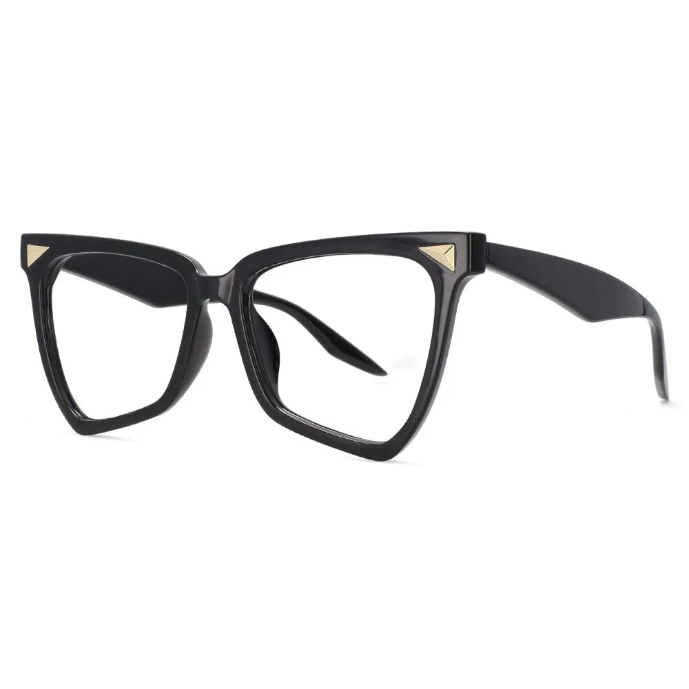 CCspace Women's Full Rim Oversized Square Tr 90 Titanium Frame Eyeglasses  53838