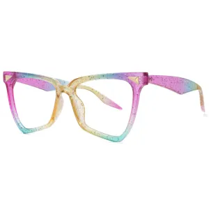 CCspace Women's Full Rim Oversized Square Tr 90 Titanium Frame Eyeglasses  53838