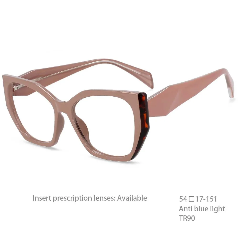 CCspace Women's Full Rim Oversized Square Tr 90 Titanium Frame Eyeglasses 54397