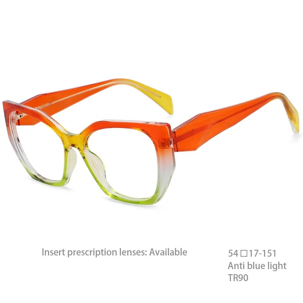 CCspace Women's Full Rim Oversized Square Tr 90 Titanium Frame Eyeglasses 54397