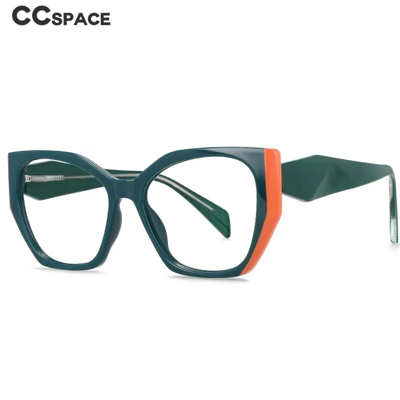 CCspace Women's Full Rim Oversized Square Tr 90 Titanium Frame Eyeglasses 54397