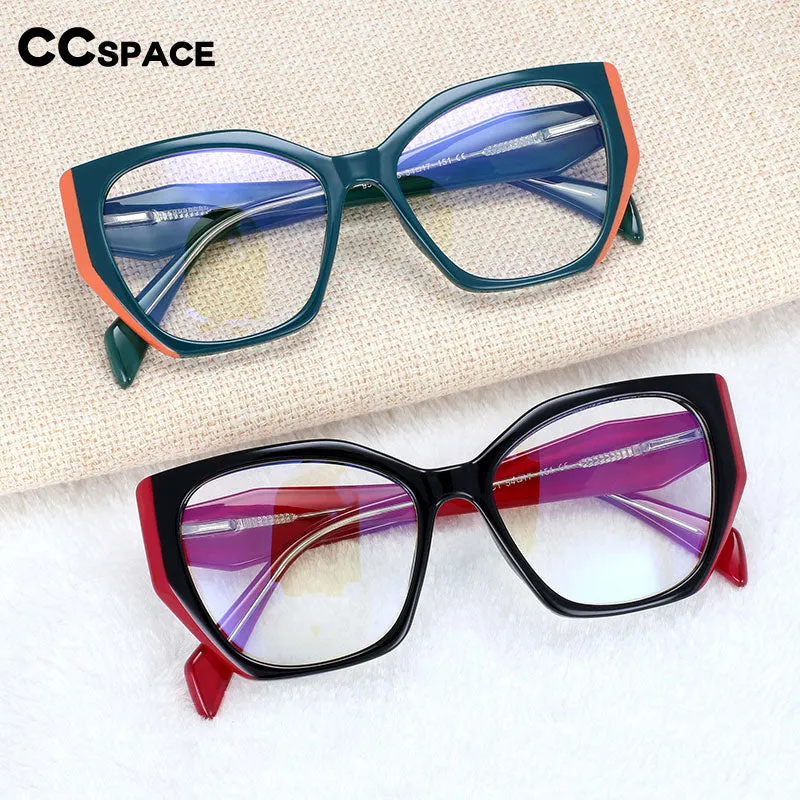 CCspace Women's Full Rim Oversized Square Tr 90 Titanium Frame Eyeglasses 54397