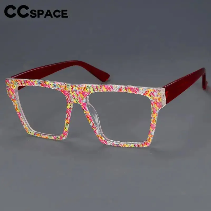 CCspace Women's Full Rim Plastic Large Square Reading Glasses R57093