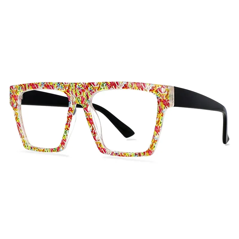 CCspace Women's Full Rim Plastic Large Square Reading Glasses R57093