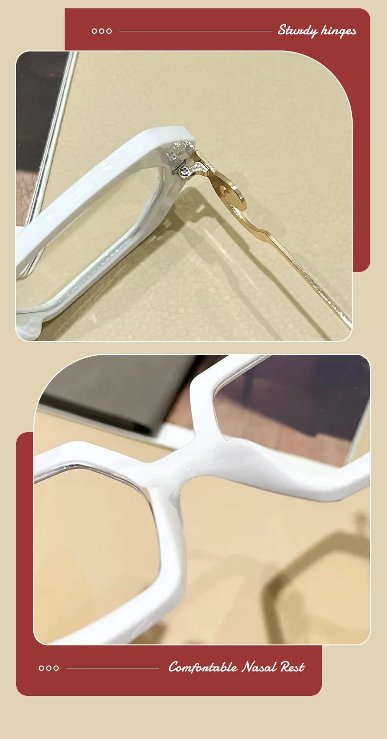 CCspace Women's Full Rim Polygon Plastic Eyeglasses 57423