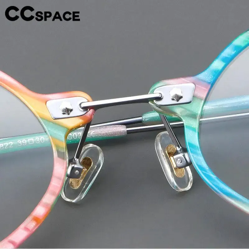 CCspace Women's Full Rim Round Acetate Alloy Eyeglasses 57170