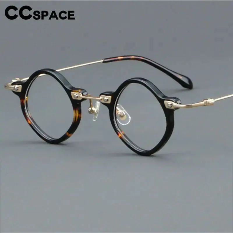 CCspace Women's Full Rim Round Acetate Alloy Eyeglasses 57170