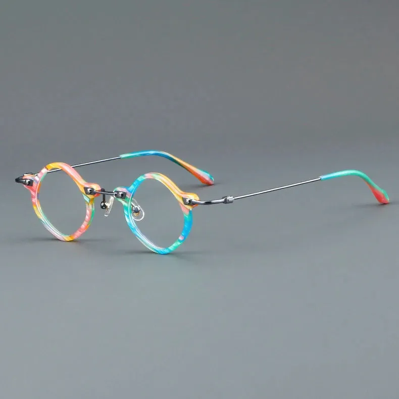CCspace Women's Full Rim Round Acetate Alloy Eyeglasses 57170