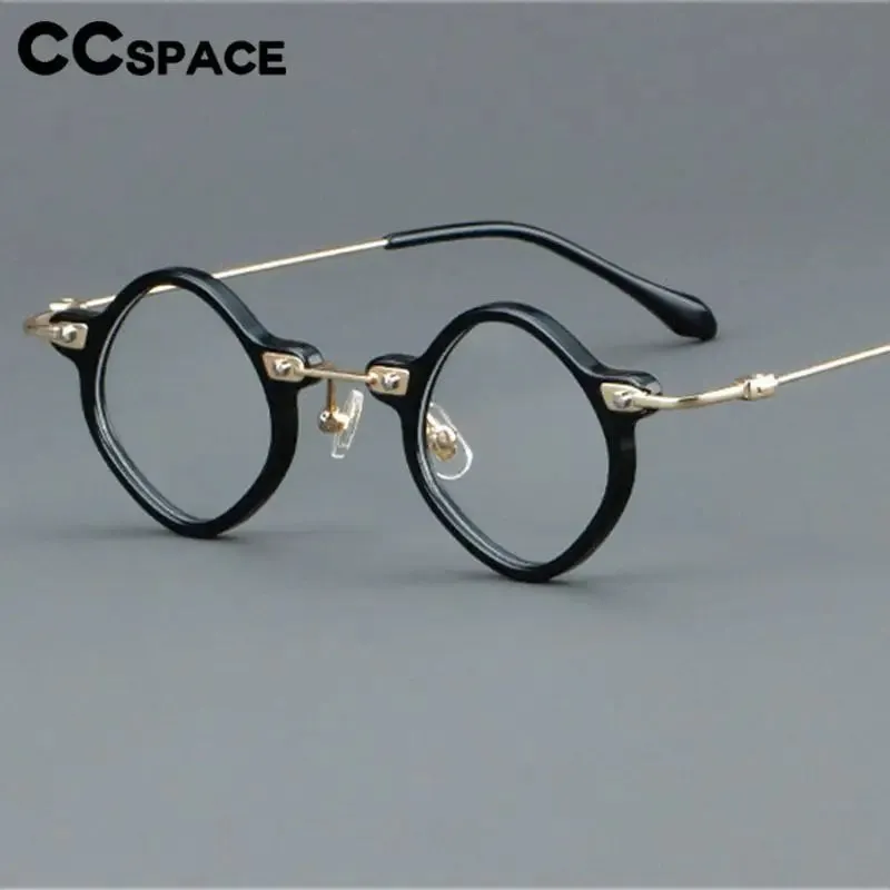 CCspace Women's Full Rim Round Acetate Alloy Eyeglasses 57170