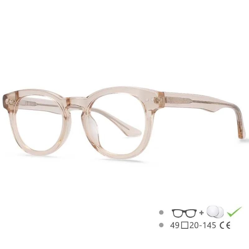 CCspace Women's Full Rim Round Acetate Eyeglasses 55215