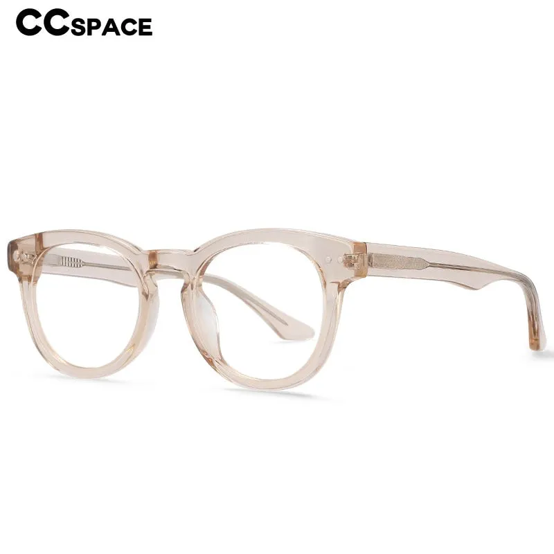 CCspace Women's Full Rim Round Acetate Eyeglasses 55215