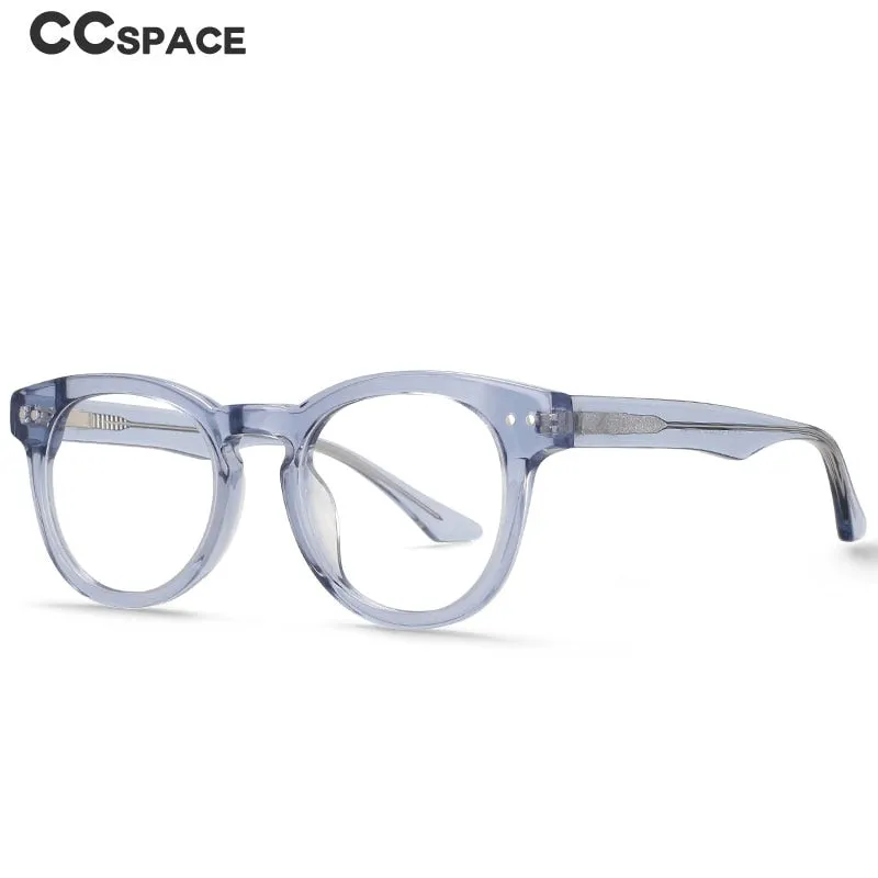 CCspace Women's Full Rim Round Acetate Eyeglasses 55215