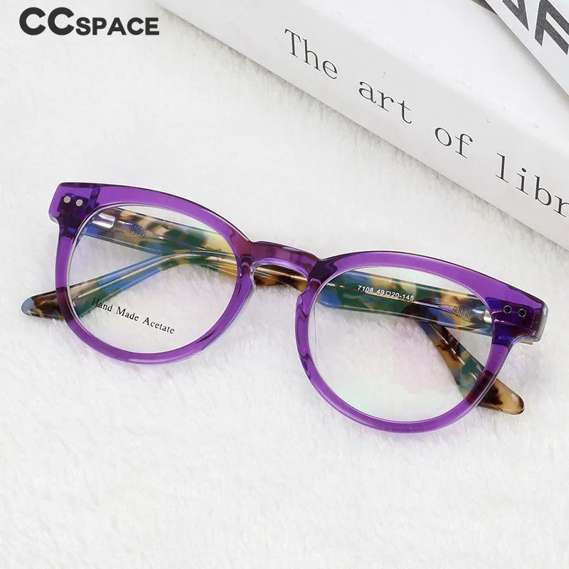 CCspace Women's Full Rim Round Acetate Eyeglasses 55215