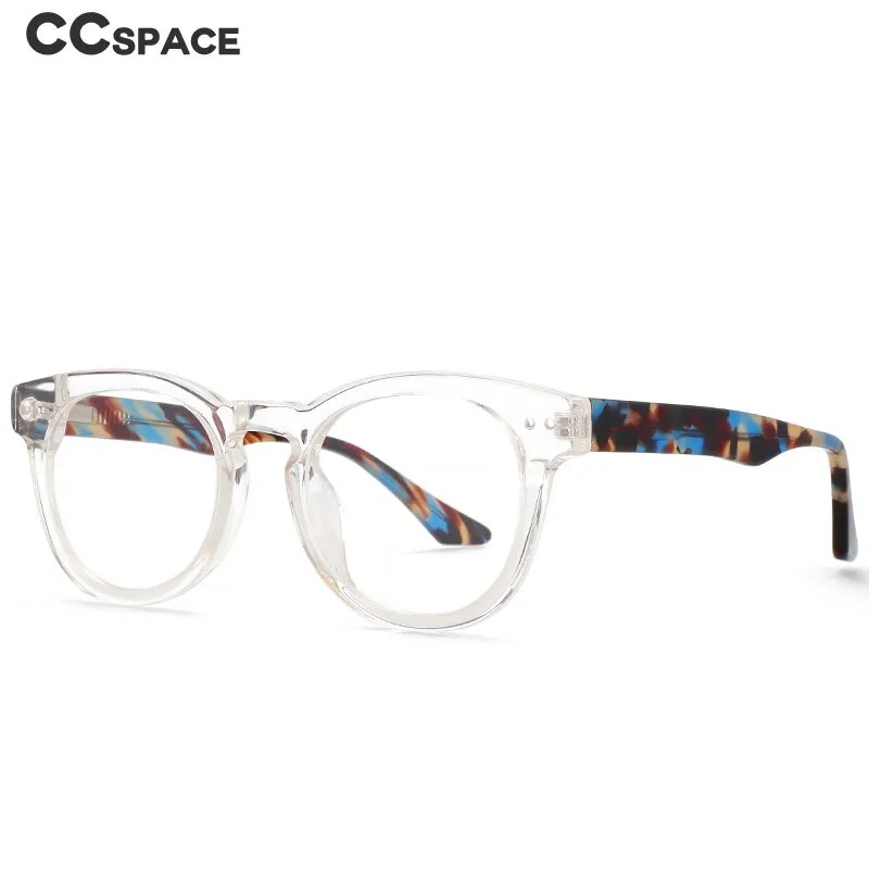 CCspace Women's Full Rim Round Acetate Eyeglasses 55215