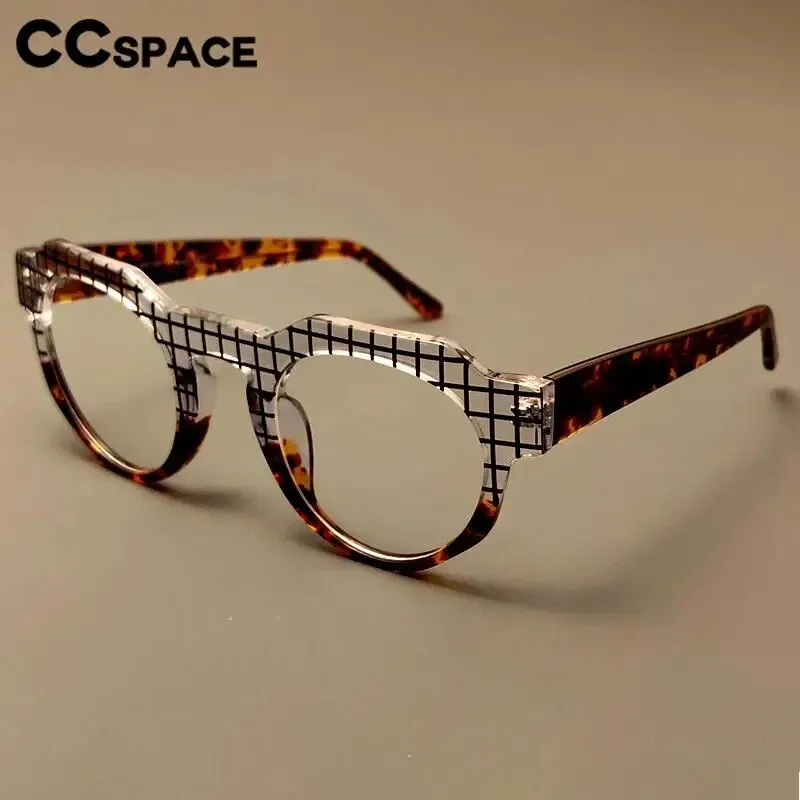 CCspace Women's Full Rim Round Acetate Reading Glasses R56307