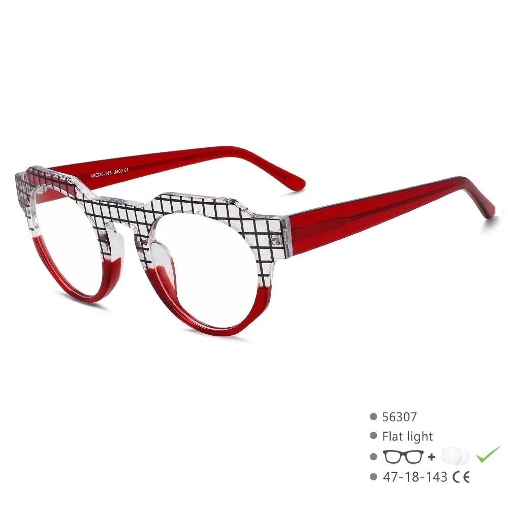 CCspace Women's Full Rim Round Acetate Reading Glasses R56307