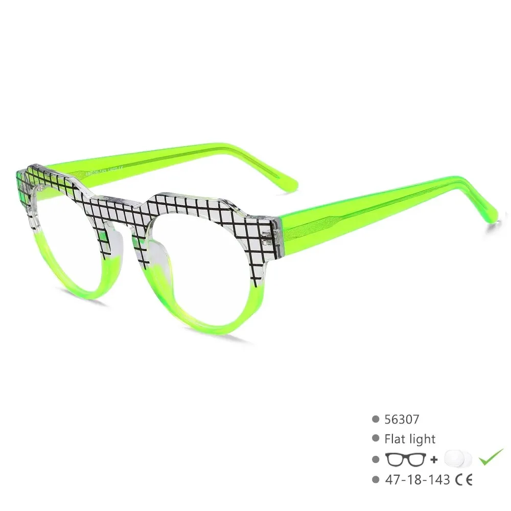 CCspace Women's Full Rim Round Acetate Reading Glasses R56307