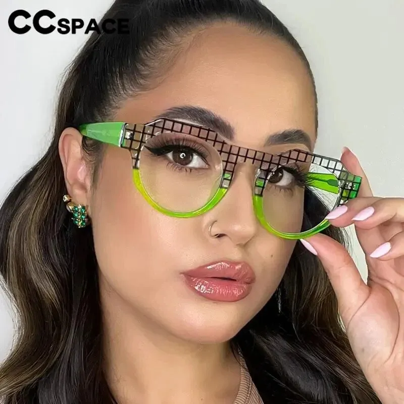CCspace Women's Full Rim Round Acetate Reading Glasses R56307