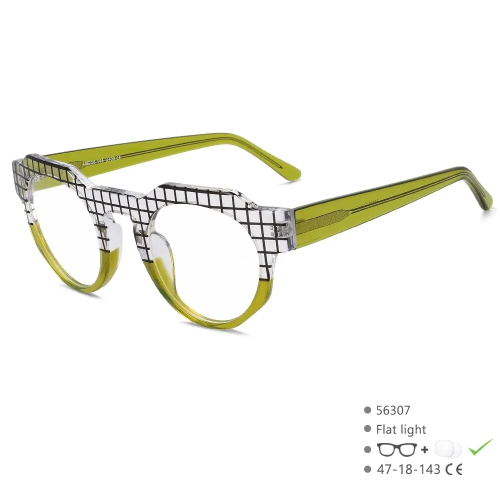 CCspace Women's Full Rim Round Acetate Reading Glasses R56307