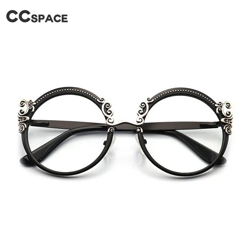 CCspace Women's Full Rim Round Alloy Eyeglasses 53265