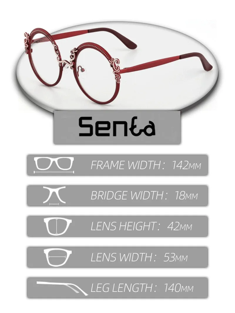 CCspace Women's Full Rim Round Alloy Eyeglasses 53265