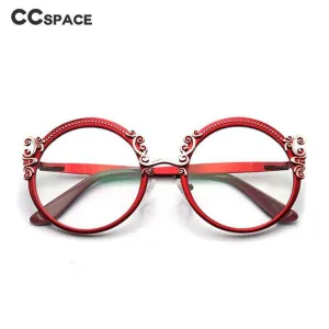 CCspace Women's Full Rim Round Alloy Eyeglasses 53265