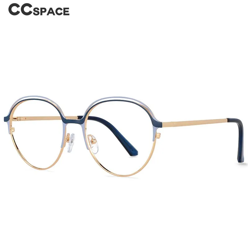 CCspace Women's Full Rim Round Alloy Frame Eyeglasses 54559