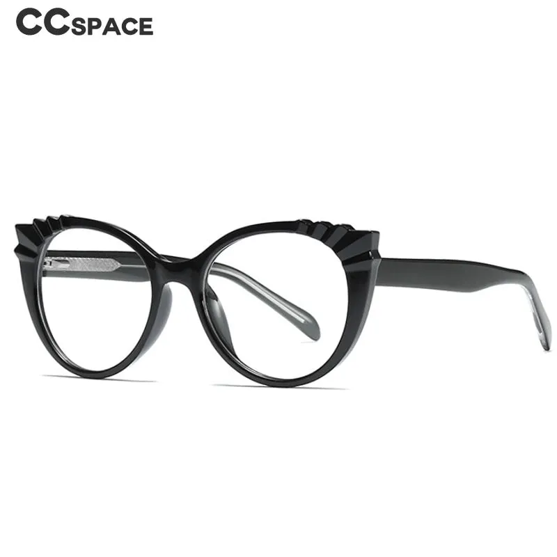 CCspace Women's Full Rim Round Cat Eye Tr 90 Titanium Frame Eyeglasses 54303