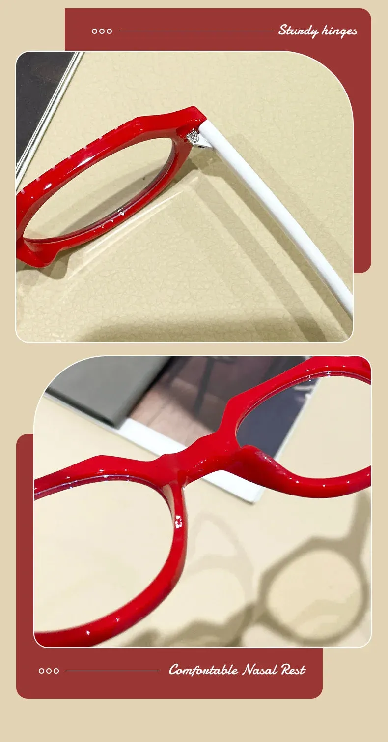 CCspace Women's Full Rim Round Plastic Eyeglasses 57420