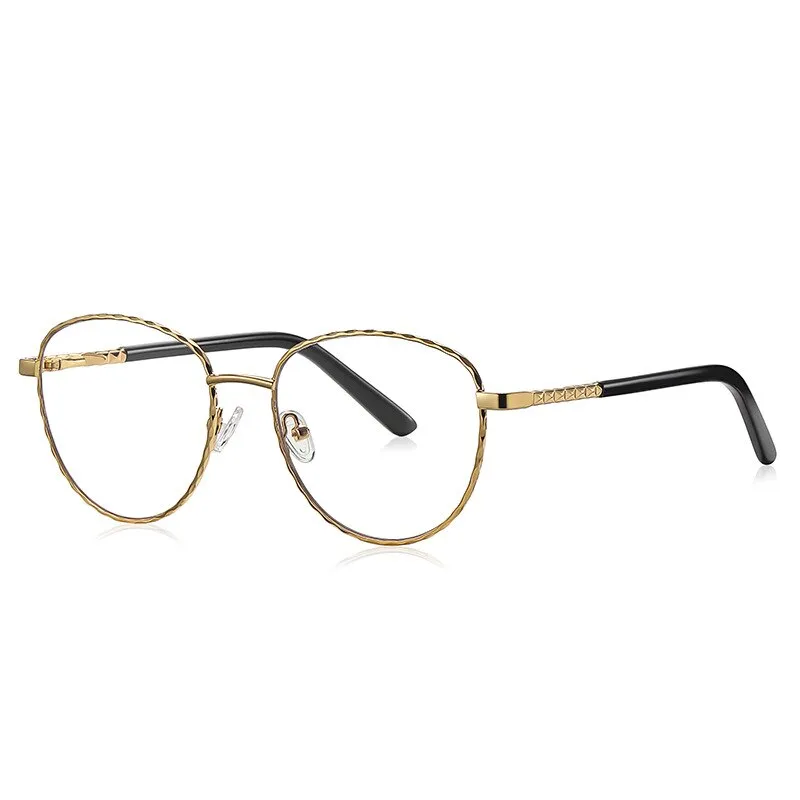 CCspace Women's Full Rim Round Square Stainless Steel Eyeglasses 54529