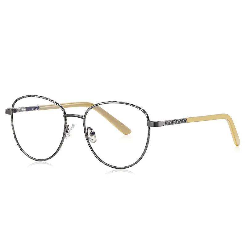 CCspace Women's Full Rim Round Square Stainless Steel Eyeglasses 54529