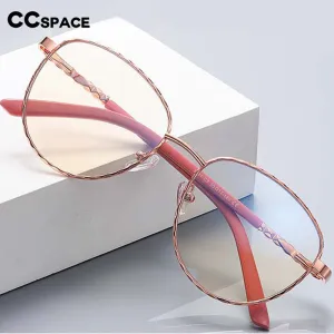 CCspace Women's Full Rim Round Square Stainless Steel Eyeglasses 54529