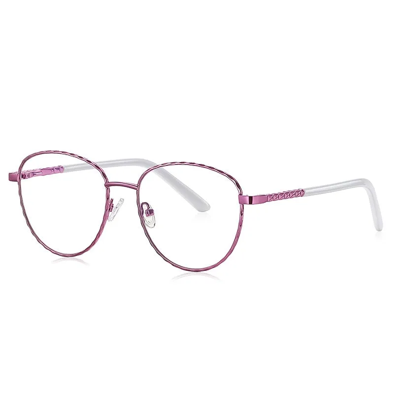 CCspace Women's Full Rim Round Square Stainless Steel Eyeglasses 54529