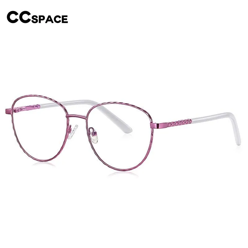 CCspace Women's Full Rim Round Square Stainless Steel Eyeglasses 54529