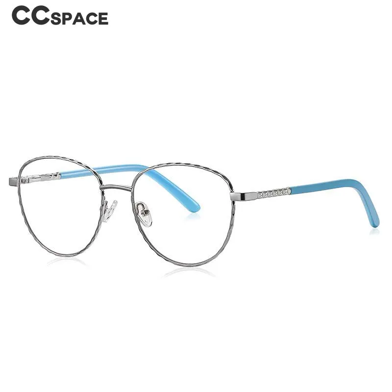 CCspace Women's Full Rim Round Square Stainless Steel Eyeglasses 54529