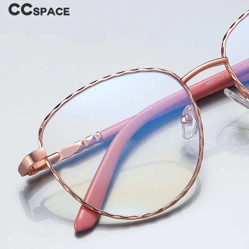 CCspace Women's Full Rim Round Square Stainless Steel Eyeglasses 54529