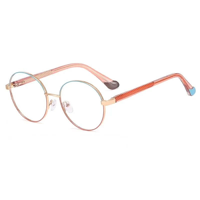CCspace Women's Full Rim Round Tr 90 Titanium Eyeglasses 55008