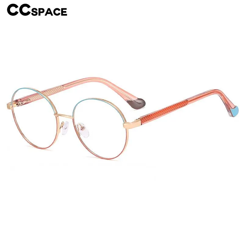CCspace Women's Full Rim Round Tr 90 Titanium Eyeglasses 55008