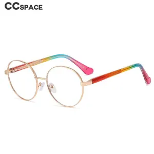 CCspace Women's Full Rim Round Tr 90 Titanium Eyeglasses 55008