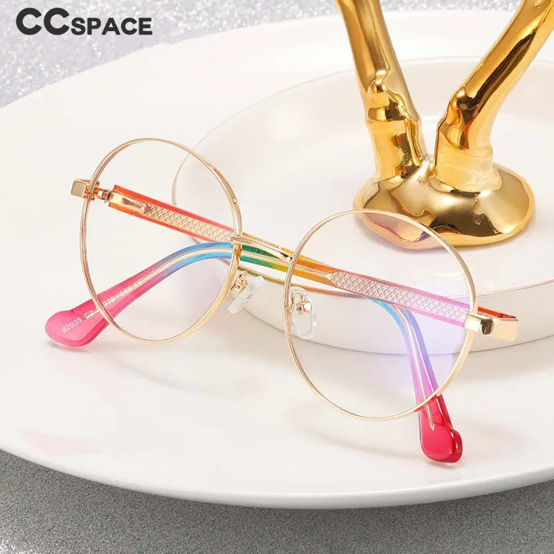 CCspace Women's Full Rim Round Tr 90 Titanium Eyeglasses 55008
