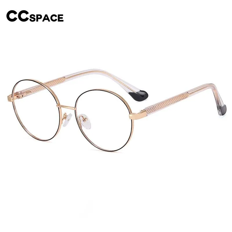 CCspace Women's Full Rim Round Tr 90 Titanium Eyeglasses 55008